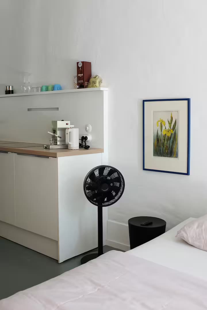 Slaapgedeelte van de studio